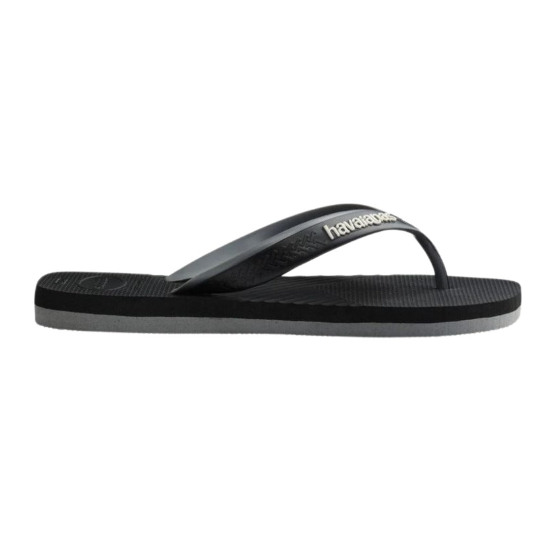 Chinelo Havaianas Dual Preta e Cinza Aco