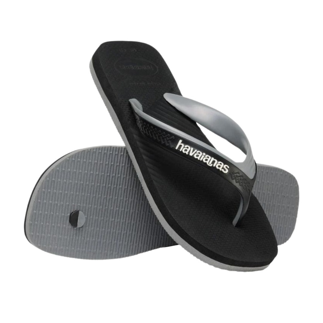 Chinelo Havaianas Dual Preta e Cinza Aco