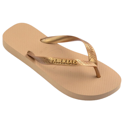 Chinelo Havaianas Top Logo Metalic Doiurado