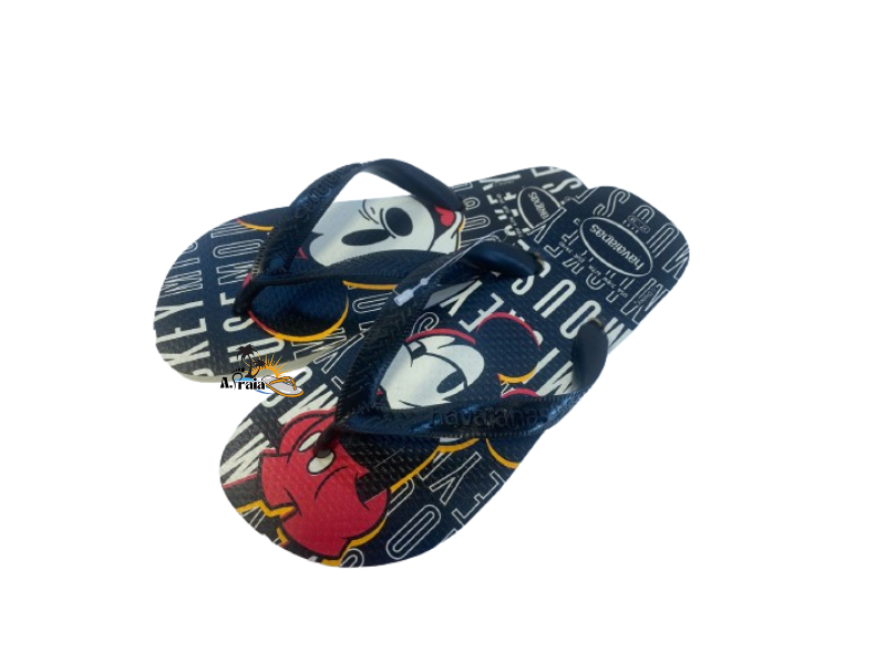 Chinelo Havaianas Top Disney branco e preto