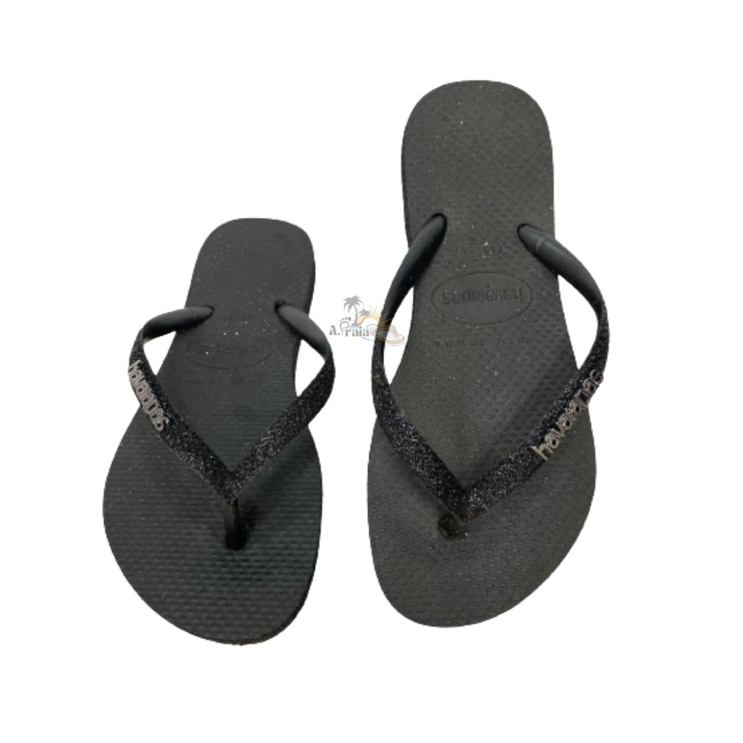 Chinelo Havaianas Slim Sparkle Preto