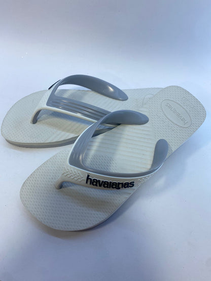 Chinelo Havaianas Dual Branco e Cinza Gelo