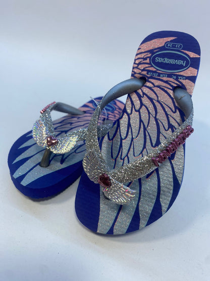 Chinelo Havaianas Slim Kids Glitter II Azul Naval