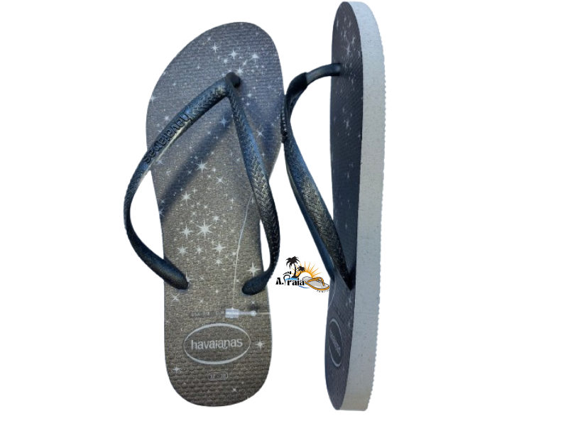 Chinelo Havaianas Kids Slim Gloss Cinza