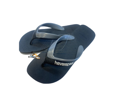 Chinelo Havaianas Dual Preta e Cinza Aco