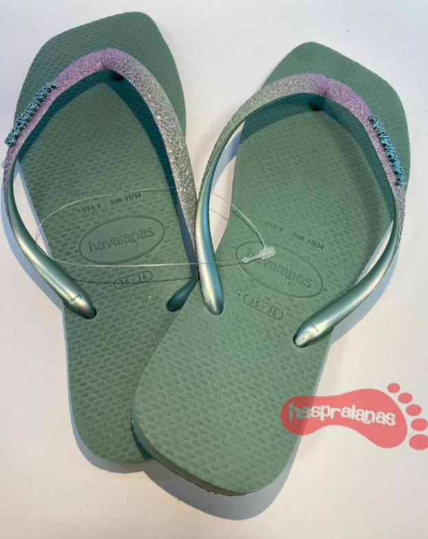 Chinelo Havaianas Slim Squared Glitter