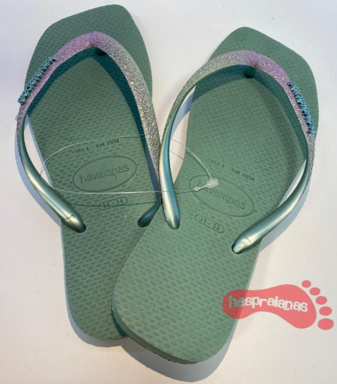 Chinelo Havaianas Slim Squared Glitter