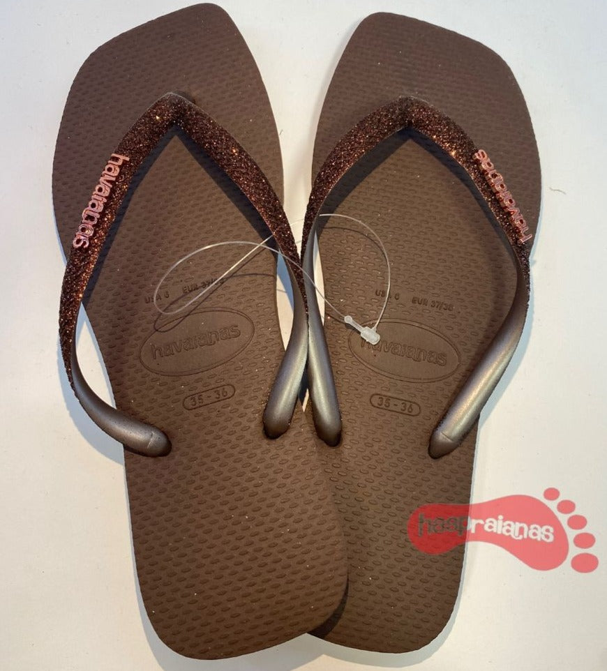 Chinelo Havaianas Slim Squared Glitter