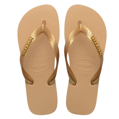 Chinelo Havaianas Top Logo Metalic Doiurado