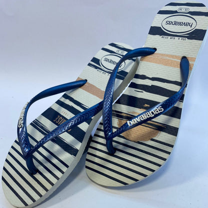 Chinelo Havaianas Slim Nautical Branco /Marinho