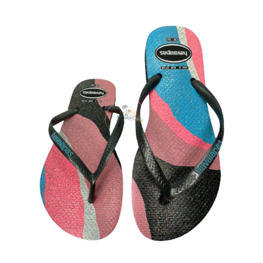 Chinelo Havaianas Slim Palette Glow Preta