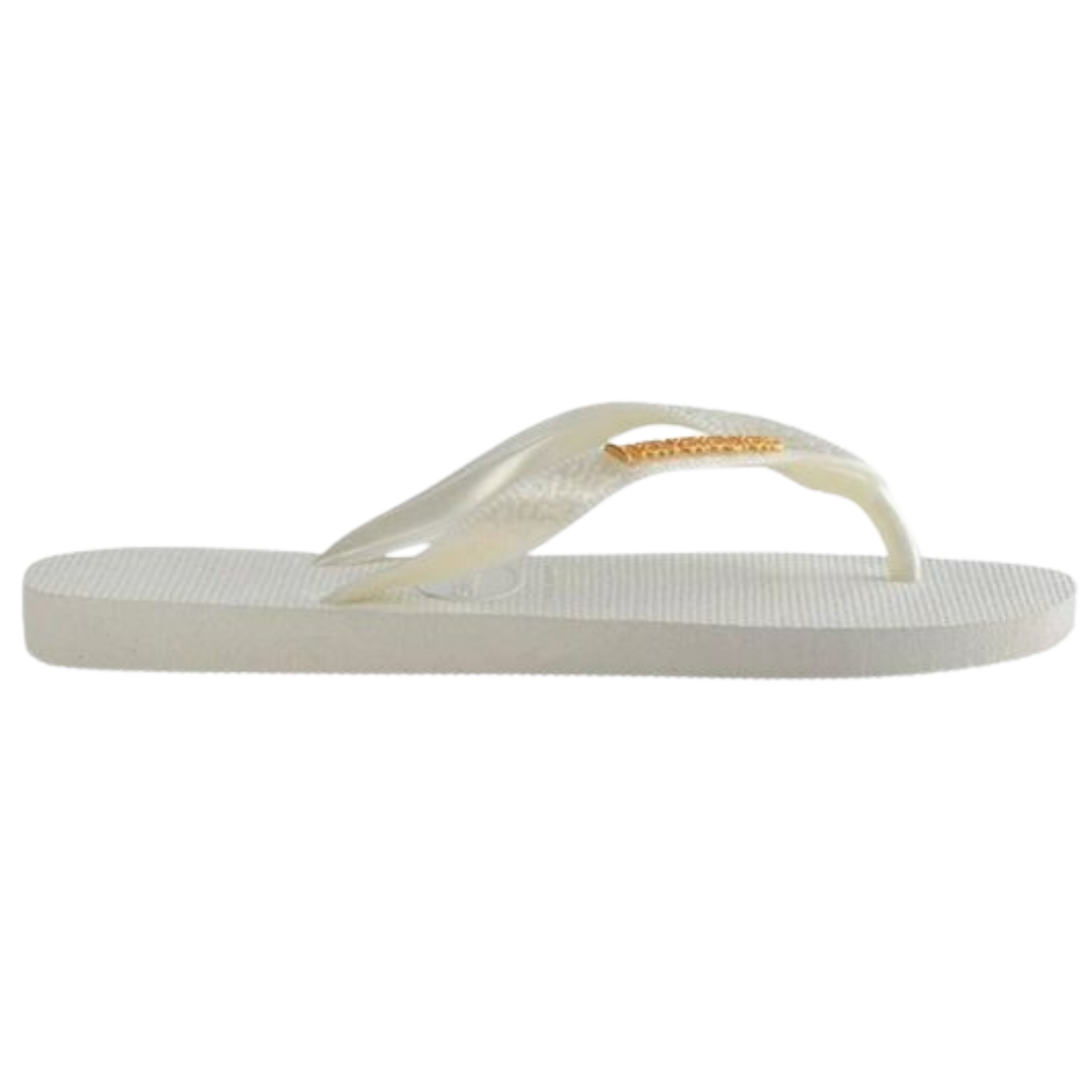 Chinelo Havaianas Top Logo Metalic Branca