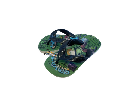 Chinelo Havaianas Kids Top Minecraft Bege Palha