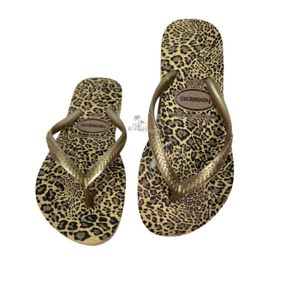 Chinelo Havaianas Slim Animais Areia/Dourado