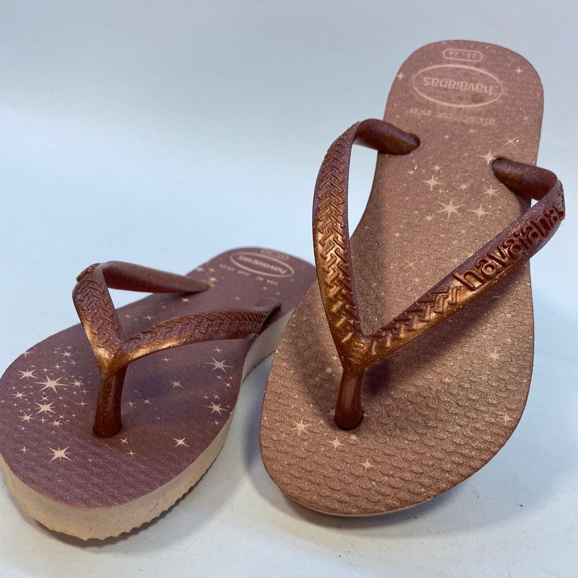 Chinelo Havaianas KIids Slim Gloss Rosa Ballet/Dourado