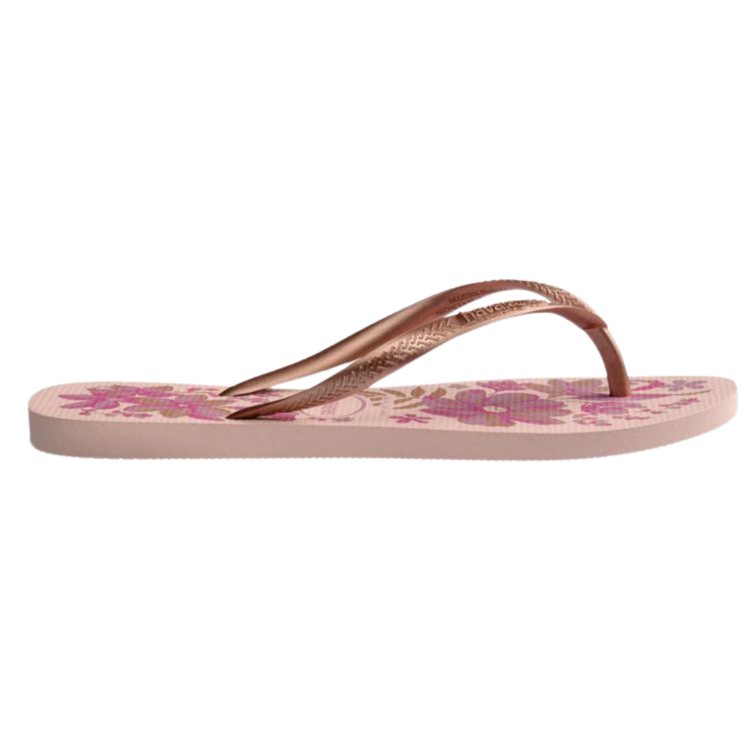Chinelo Havaianas Slim Organic Rosa / Dourado