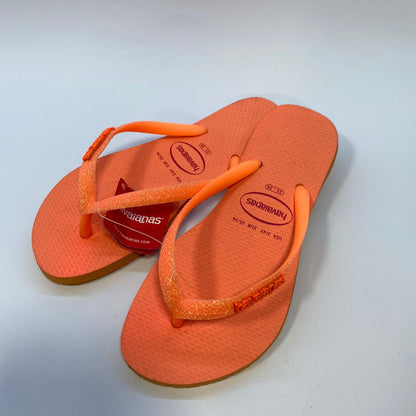 Chinelo Havaianas Slim Glitter Neon Coral Spark