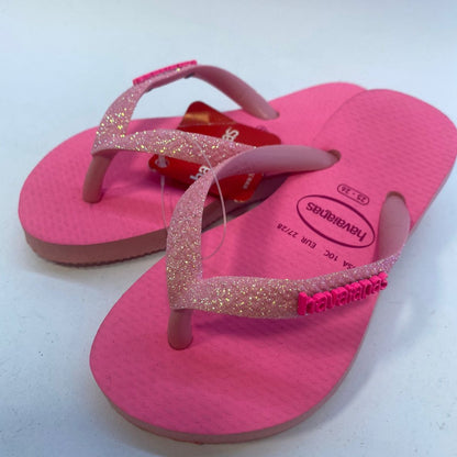 Chinelo Havaianas Kids Slim Glitter Neon Rosa Macaron