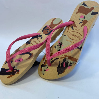 Chinelo Havaianas Slim Pets Dourado