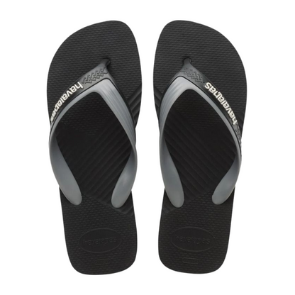Chinelo Havaianas Dual Preta e Cinza Aco