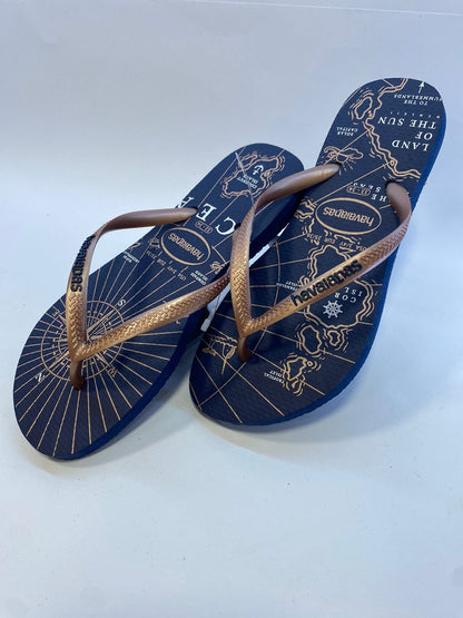 Chinelo havaianas Slim Nautical Marinho / Rose Gold – A.PRAIA