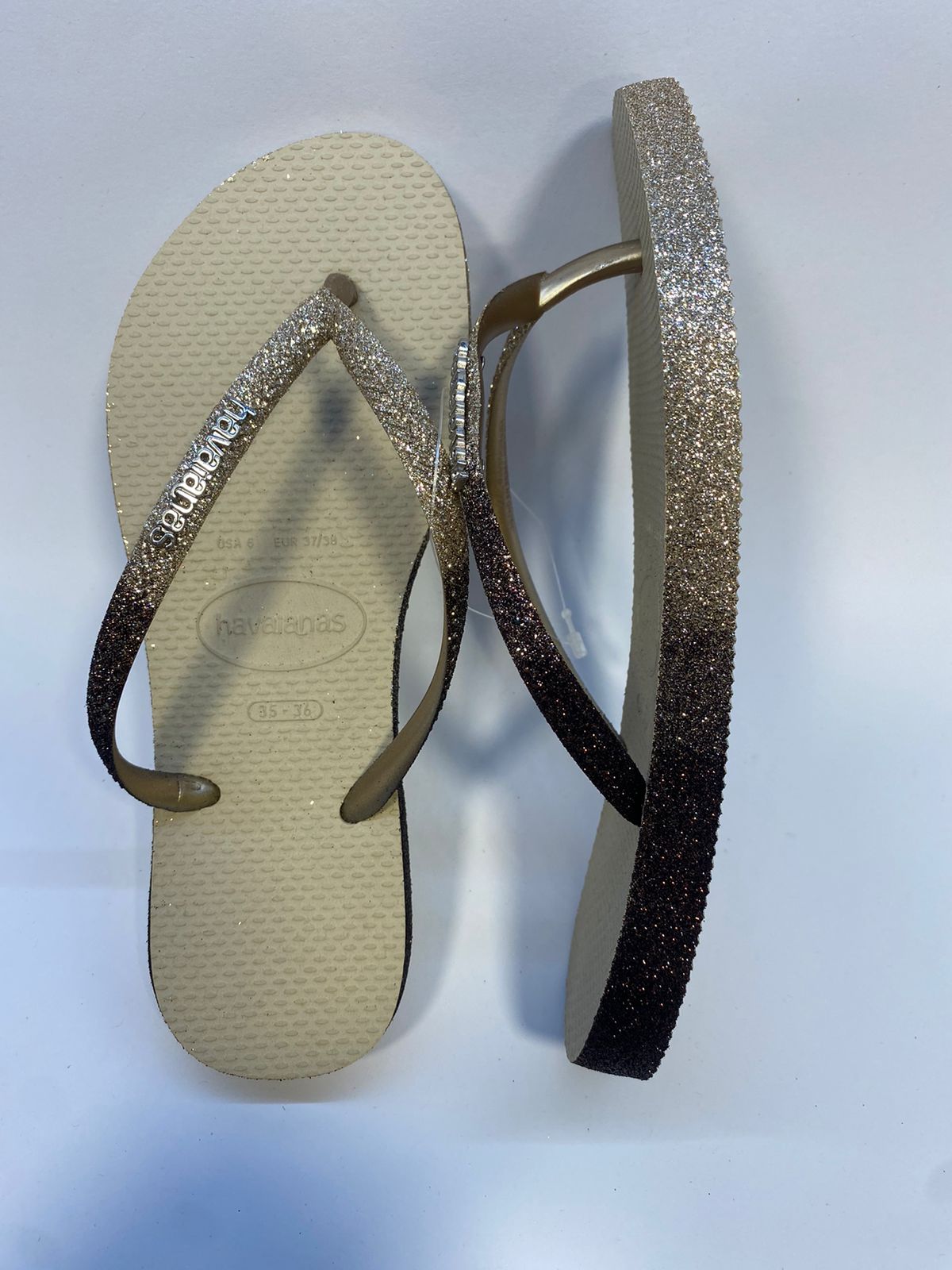 Chinelo Havaianas Slim Sparkle Areia