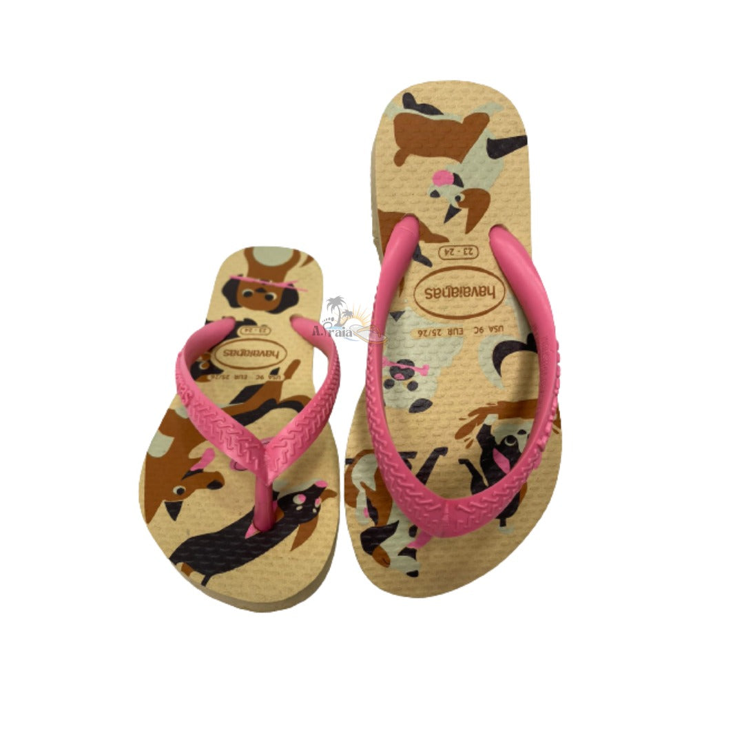 Chinelo Havaianas KIDS Slim Pets Dourado