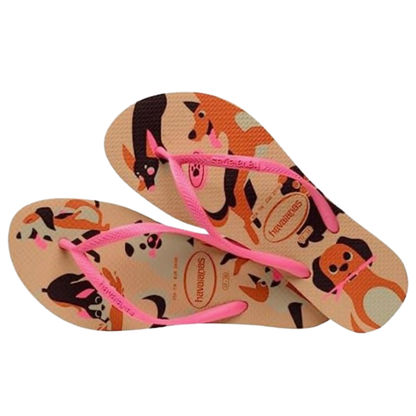 Chinelo Havaianas Slim Pets Dourado
