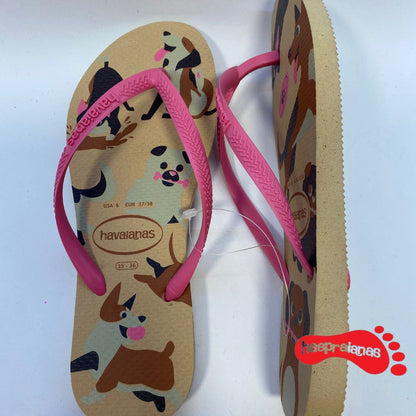 Chinelo Havaianas Slim Pets Dourado