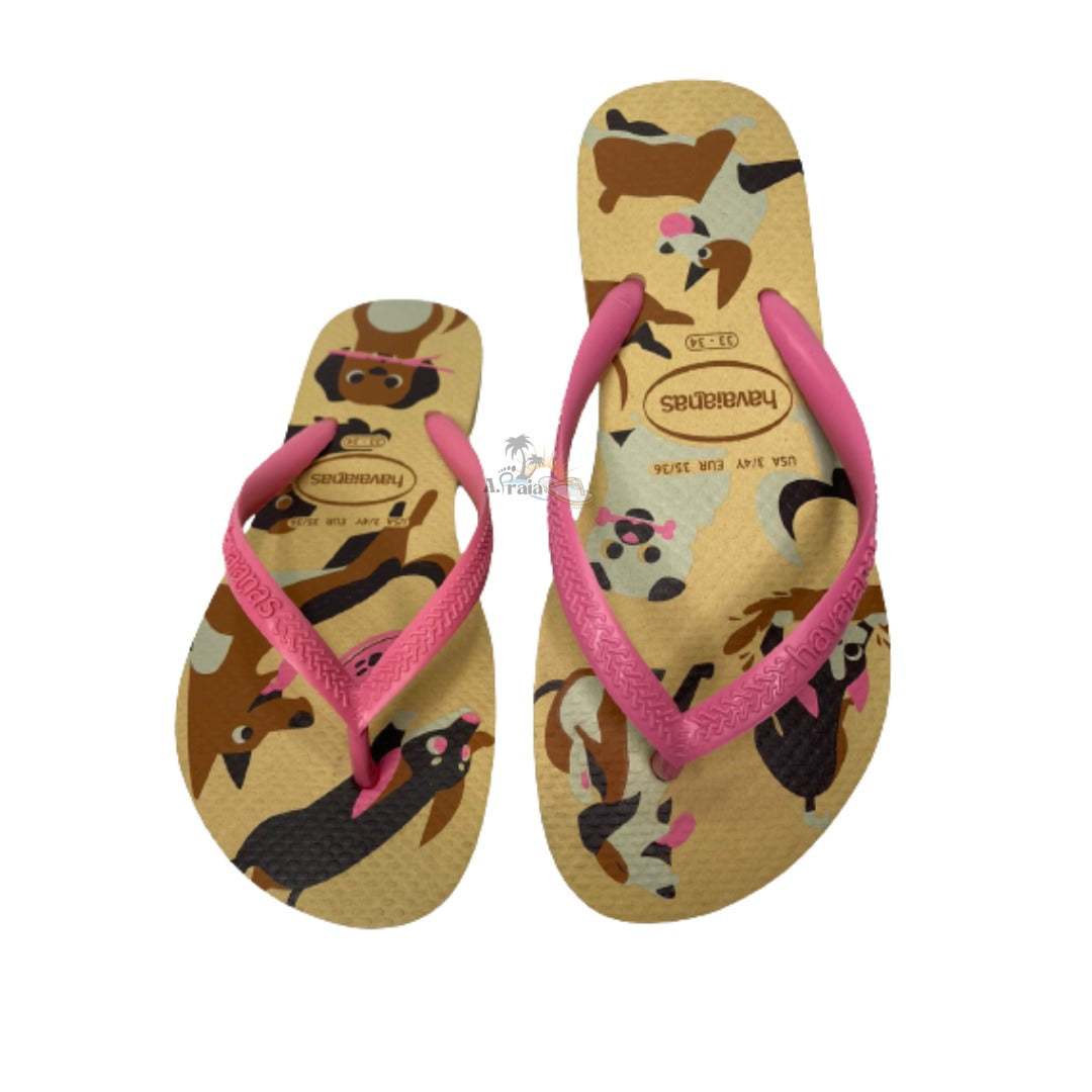 Chinelo Havaianas Slim Pets Dourado