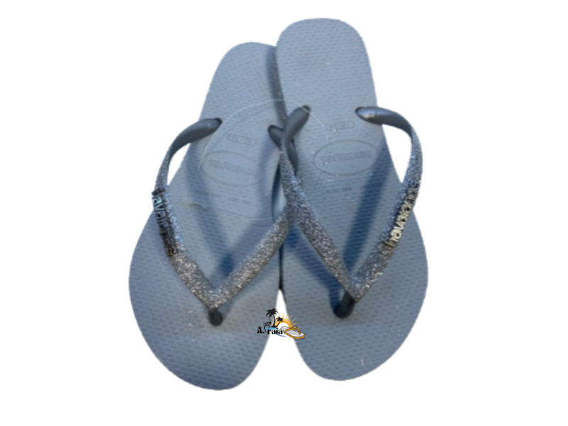 Chinelo Havaianas Slim Sparkle II Cinza Gelo