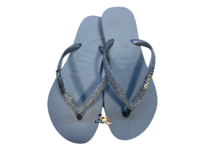 Chinelo Havaianas Slim Sparkle II Cinza Gelo