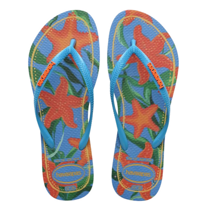 Chinelo Havaianas Slim Tropical Turquesa
