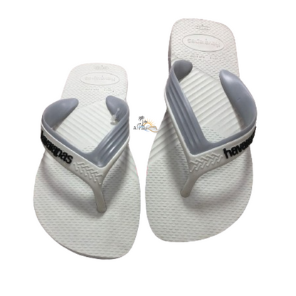 Chinelo Havaianas Dual Branco e Cinza Gelo