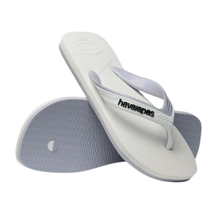 Chinelo Havaianas Dual Branco e Cinza Gelo