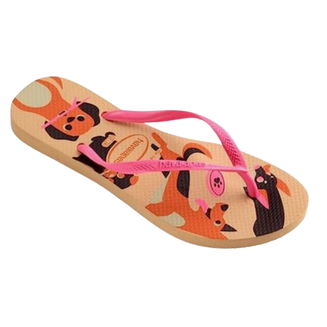 Chinelo Havaianas Slim Pets Dourado