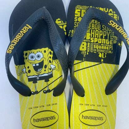 Chinelo Havaianas Top Spongebob Preto/Amarelo