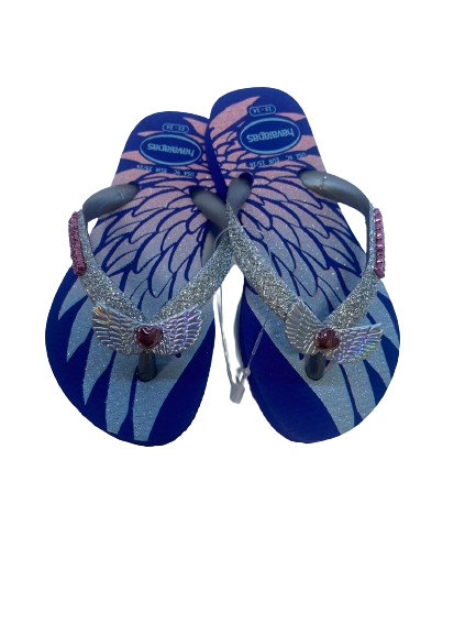 Chinelo Havaianas Slim Kids Glitter II Azul Naval