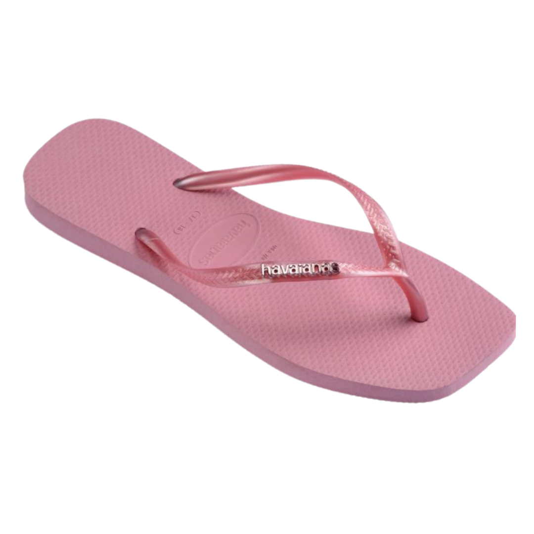 Chinelo Havaianas Slim Square Logo Metalic