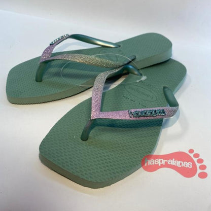 Chinelo Havaianas Slim Squared Glitter