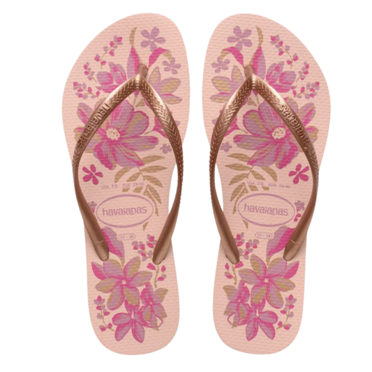 Chinelo Havaianas Slim Organic Rosa / Dourado