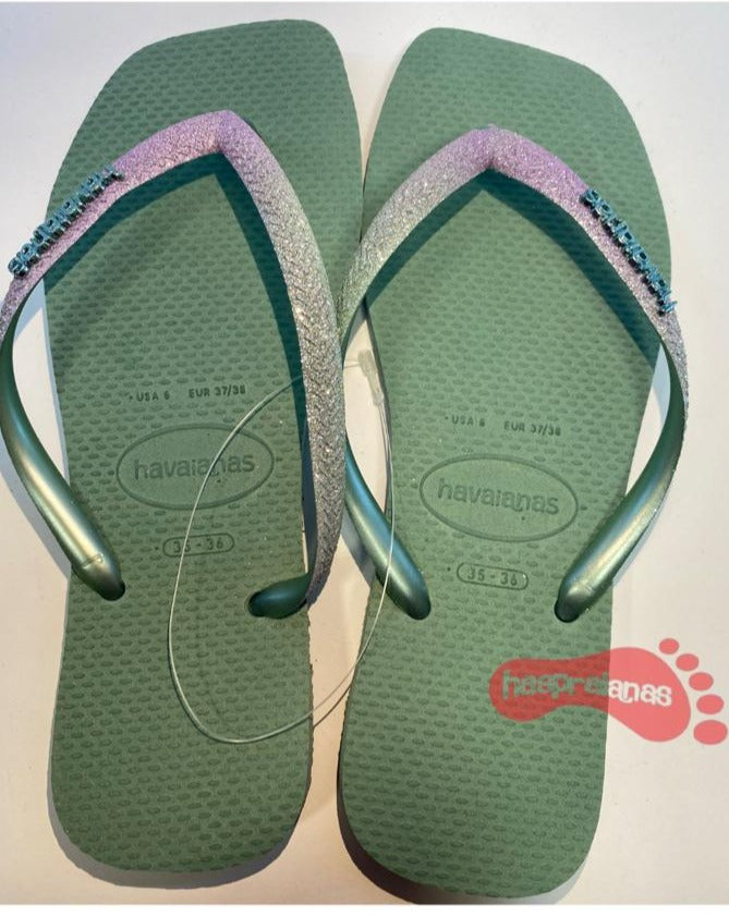 Chinelo Havaianas Slim Squared Glitter