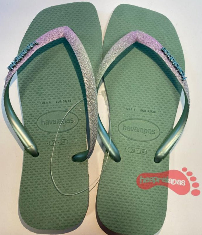 Chinelo Havaianas Slim Squared Glitter