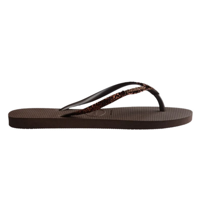 Chinelo Havaianas Slim Glitter II Cafe