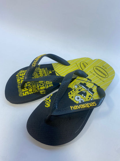 Chinelo Havaianas Top Spongebob Preto/Amarelo