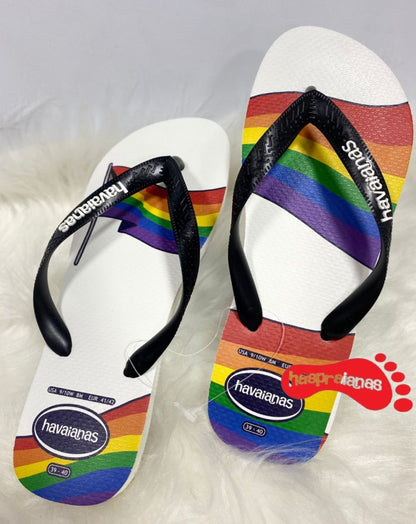 Chinelo Havaianas Top Pride Branco / Preto