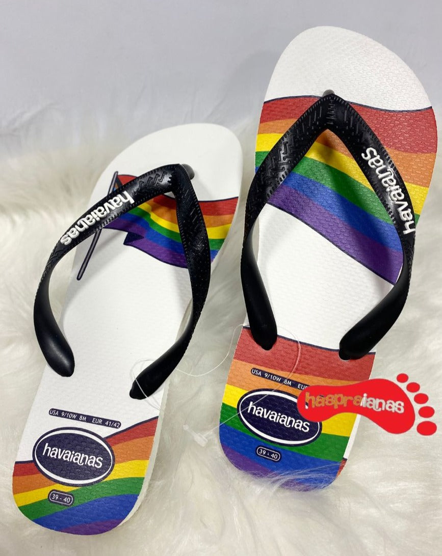 Chinelo Havaianas Top Pride Branco / Preto