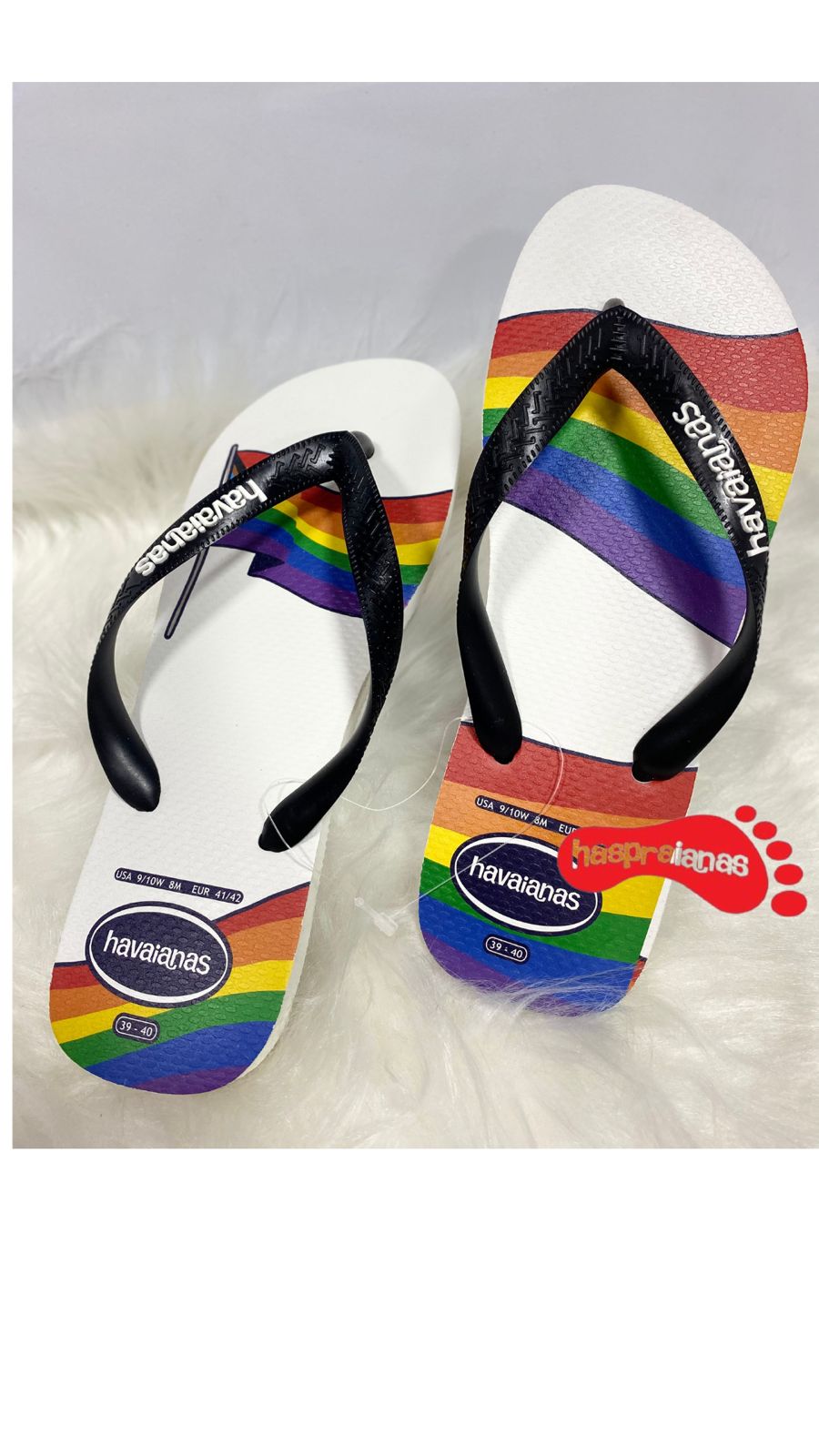 Chinelo Havaianas Top Pride Branco / Preto