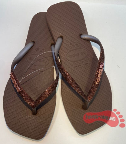 Chinelo Havaianas Slim Squared Glitter