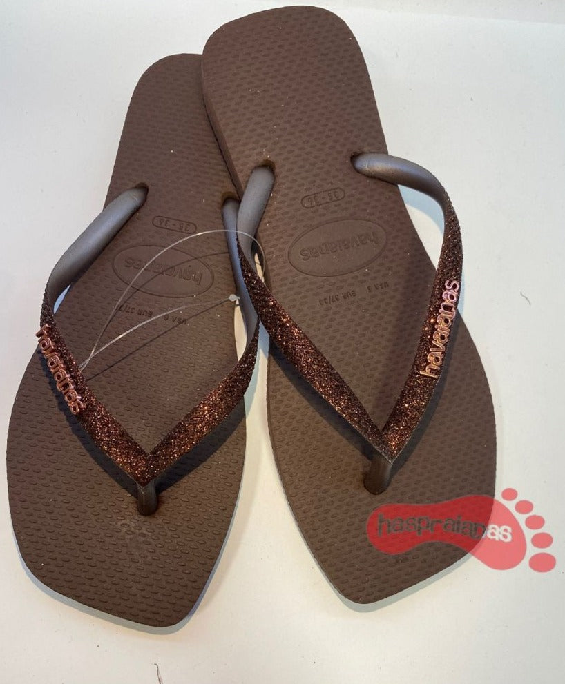 Chinelo Havaianas Slim Squared Glitter